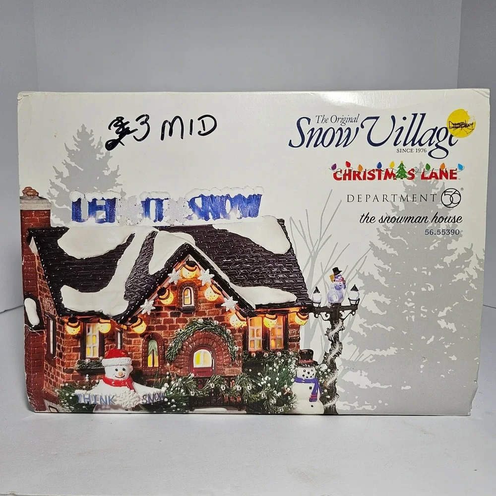Dept 56 Snow Village The Snowman House Christmas Lane 56.55390 Lighted House